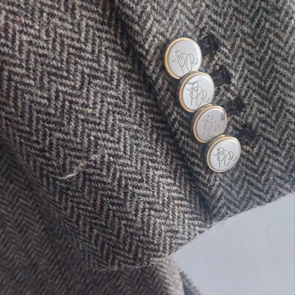 New BANANA REPUBLIC Herringbone Captain's Blazer - 8 Tall - Picture 8 of 9